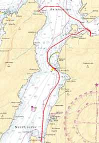 10/09 455 Kart (Charts): 65, 136 481. * Salten. Nordfjorden. Beiarkjeften. Undervannskabler påføres. (Submarine cables).