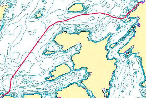 20/06 1021 Kart (Charts): 98, 100, 101, 489 1193. * Vest-Finnmark. Sørøysund. Hammerfest. Kårhamn. Undervannskabel etablert. Påfør en undervannskabel mellom følgende posisjoner: (1) 70 39.