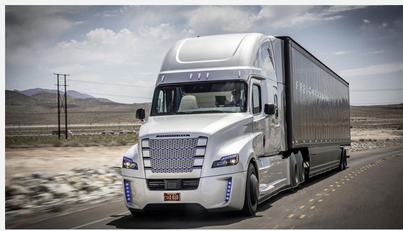 A Freightliner Inspiration Truck was the first semi autonomous truck to get