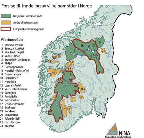 Pattedyr Villrein: I alt 6 av 23 villreinstammer har hele eller deler av sitt leveområde innenfor Opplands grenser.