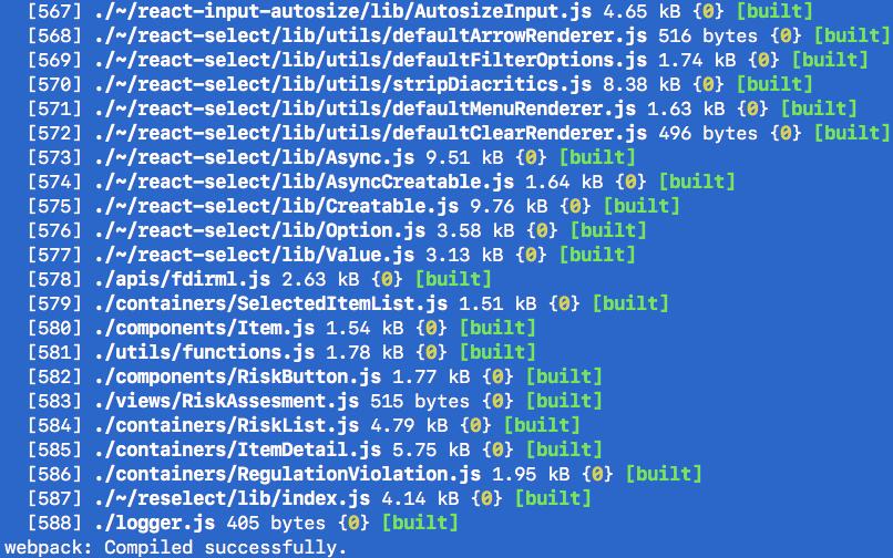 Vi slipper også å lenke til en mengde JavaScript-filer i prosjektet vårt og reduserer innlastingstiden. Vi benyttet også oss av webpack-dev-server (Node.