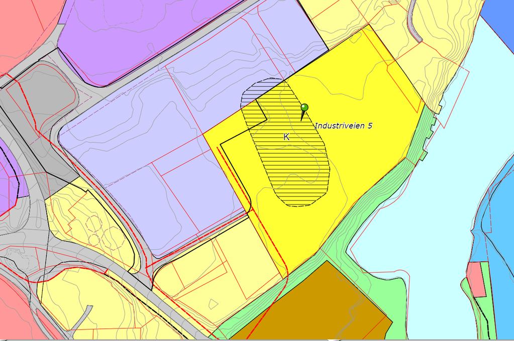 Figur 1: Areal omsøkt for kjøp Industriveien