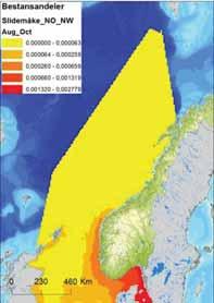 Figur D - 15 Fordeling av sildemåke (Larus fuscus) i Nordsjøen og Norskehavet, i sommer (april-juli),  Dato: