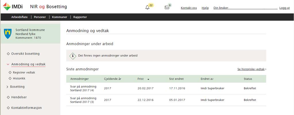 OBS! Husk at kommunen også må svare på anmodningen fra IMDI i brevvform. Dette er nødvendig for å sikre arkivering og journalføring av nødvendig dokumentasjon knyttet til behandling av anmodningsbrev.