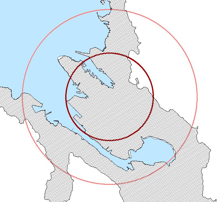 Byfjellsgrenser i konflikt med fortettingssonene, Som i strategi 1. Som i strategi 1. Lokalt landskap er ein klar bystruktur.