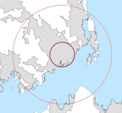 Tettstadnære, regionale friluftsområde i konflikt med Lokalsentra / byggjesona vert tilnærma samanhengande og bidrar til større endring i overordna landskapskarakter, liten konsekvens for