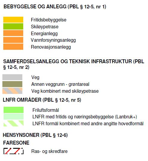 2011 Figur 5-2: Utsnitt av reguleringsplankart for Enge og Myhre seter Reguleringsplanen omfatter hovedsakelig