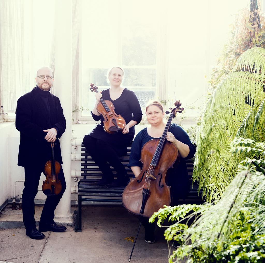 SØLVE SIGERLAND, fiolin HENNINGE LANDAAS, bratsj ELLEN MARGRETE FLESJØ, cello Ssens Trio ble startet i 2014 av tre fremtredende musikere med lang fartstid i internasjonalt musikkliv.