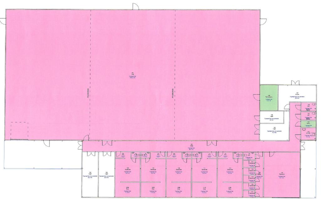 Bygg E: Idrettshall Bygningen består av 1 etasje oppført i 2007.