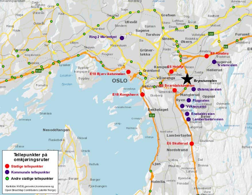 transportmiddel men velger en annen rute (igjen er det kun de som har oppgitt at de er berørt av kapasitetsreduksjonen i Brynstunnelen som har fått dette spørsmålet).