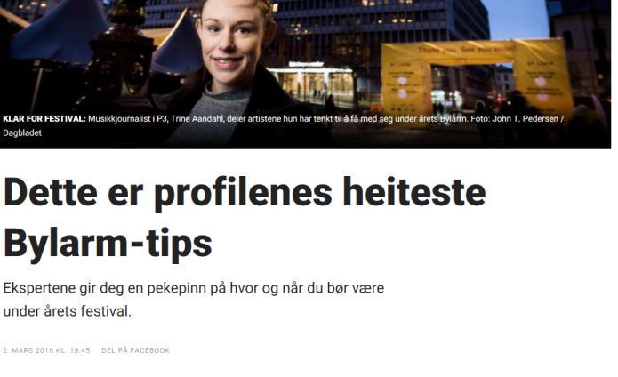 tilstede på by:larm Sosiale medier Stor aktivitet og stor synlighet på sosiale