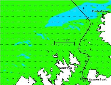 3 Refraksjons-resultata nytta i vurdering offshore Dei foregåande analysene har også vore nytta til å berekne den mest kritiske sjøtilstanden for ein aktuell røyrleidningstrase (sjå også