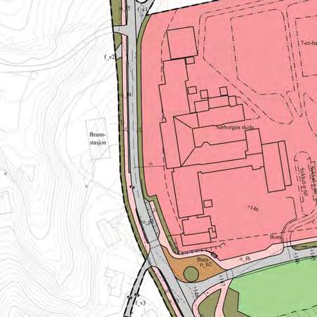 Grønnstruktur Regulert senterlinje Frisiktslinje Hensynssoner (Pbl 12-6) Regulert kant kjørebane Regulert parkeringsfelt