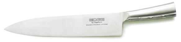 EDGE kokkekniv Blad av molybdenum / vanadium 1.4116 stål, 53-55 HRC og håndtak av rostfritt 18/8 stål.
