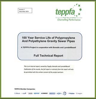 TEPPFA-rapporten fra desember 2014 gir råd om vegen videre for avløpsrør av polypropylen PP og polyetylen PE Tidlig i 2015 offentliggjorde TEPPFA rapporten «100 Year Service Life of Polypropylene and
