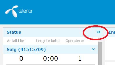 5) kan en samtale plukkes/prioriteres i køen ved å dobbeltklikke på innringeren i statusfeltet.