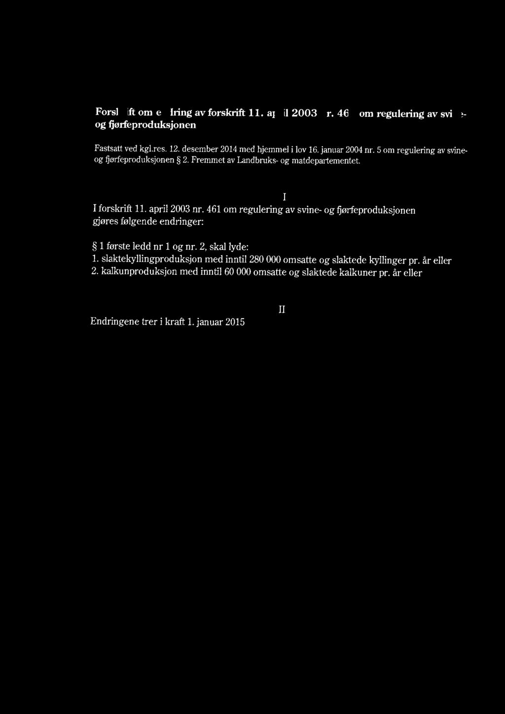 ..... 'J-' //l / :/. )~1}1"'~"?'<:7 ~ > ~,... e,,.t.,., N ø lf ~'....!.,.." ~.. tj.~ CY:Vd t:,", t~ l ; ' \., l Forskrift om endring av forskrift 11. april 2003 nr.