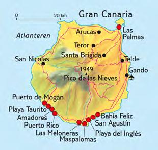 Gran Canaria et kontinent i miniatyr Puerto Rico Puerto Rico ligger i en dal som munner ut i en stor sandstrand beskyttet av moloer.