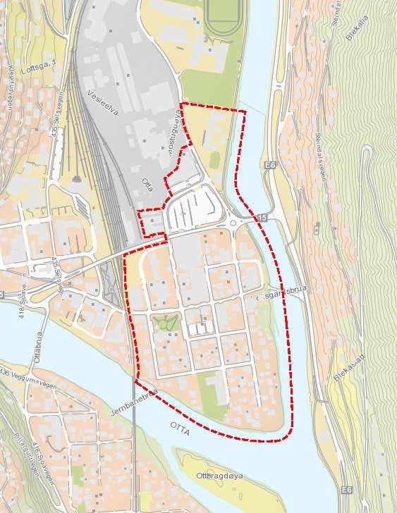 2. PLANOMRÅDET Avgrensning av planområdet ved oppstartsfasen fremgår av kartutsnittet nedenfor.