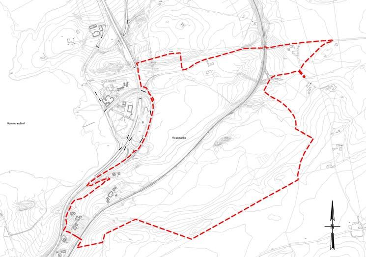 Side 13 av 34 4 PLANOMRÅDE 4.1 Avgrensing Fig: Planområde Planområdet vises innenfor det stiplede området, i dag hovedsak skog og utmark.