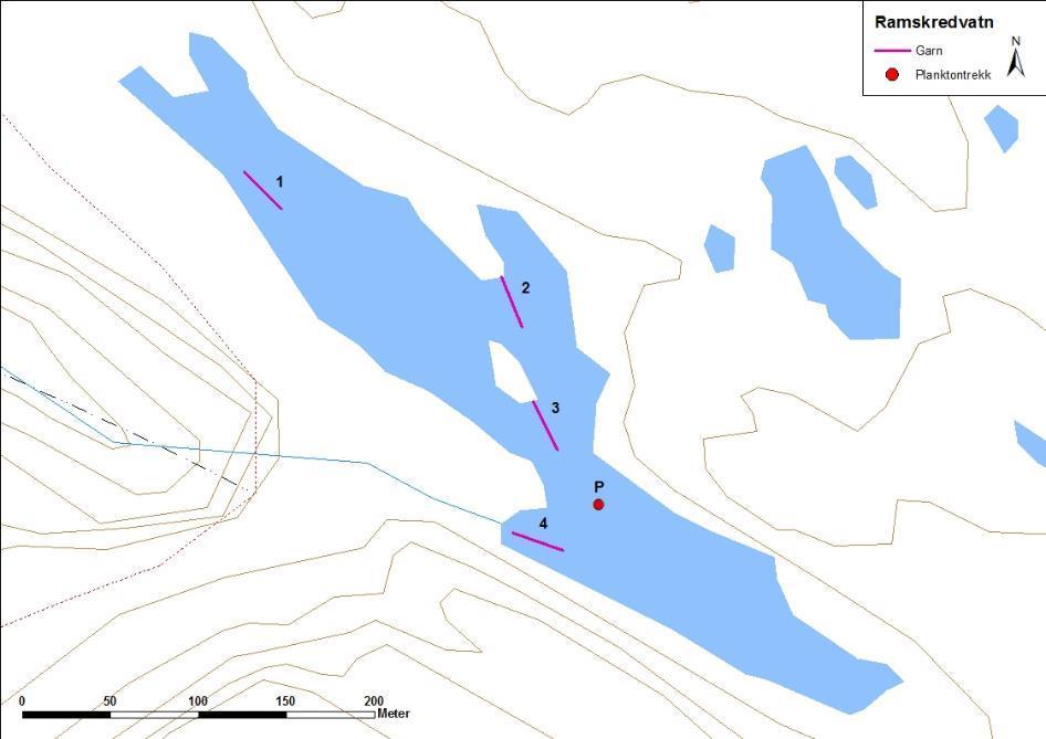 4.3.6 Ramsskredvatnet Ramsskredvatnet ligg i Bremanger kommune. Vatnet ligg 463,5 meter over havet og er 0,03 km² stort. Høgaste regulerte vasstand er 463,5 moh.