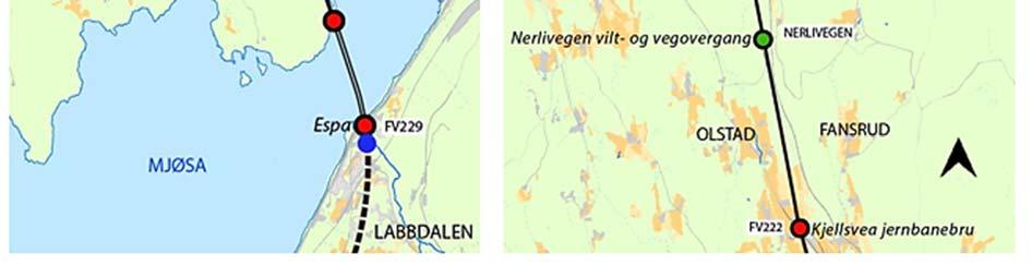 Som følge av prosjektet er det behov for 12 nye konstruksjoner i jernbanetraseen fra spa til Sørli, og i tillegg et par konstruksjoner på tilgrensende veger.