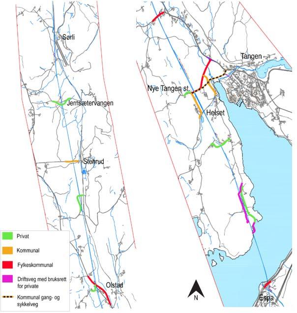 idsvoll Hamar spa Sørli 30 av 98 UH-30-A-55303 Oversiktskart som viser fremtidige eierforhold for veger i planområdet er vist i figuren under.