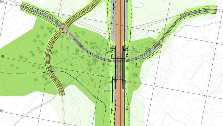 idsvoll Hamar spa Sørli 37 av 98 UH-30-A-55303 Ny bekketrasé Figur 3-37: Utsnitt fra o-tegninger som viser omlagt bekketrasé sør for Jernsætervegen, vest for ny jernbanetrasé.