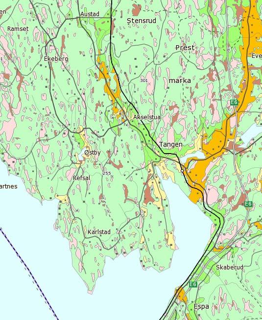 idsvoll Hamar spa Sørli 63 av 98 UH-30-A-55303 4.8 Grunnforhold, skredfare og områdestabilitet 4.8.1 Grunnforhold øsmasser Grunnforholdene på strekningen domineres av tynt morenedekke over berg.