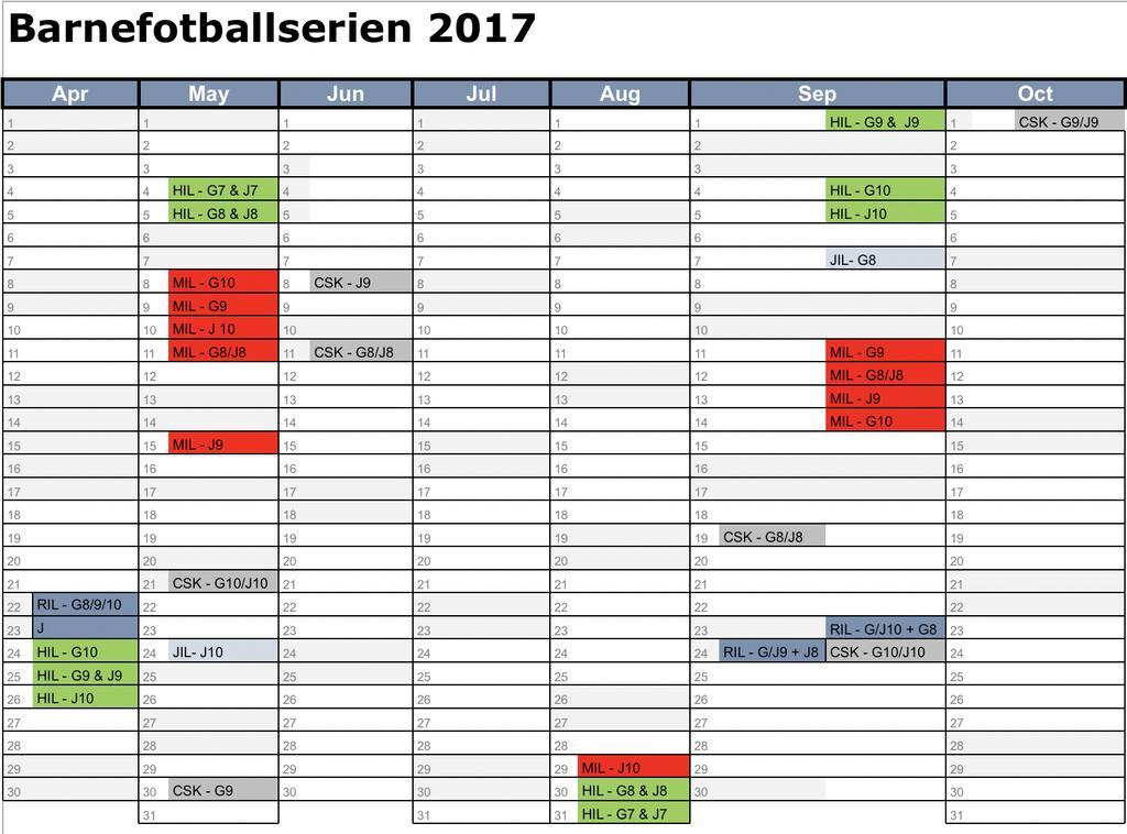 4) Kampdager 2017 (vår og høst) I henhold til vedtak gjort blant klubbene i Trønder-Energi Barnefotball Trondheim Øst skal Trønder-Energi Barnefotball serien avvikles på etter oppsatt plan: Klubbenes