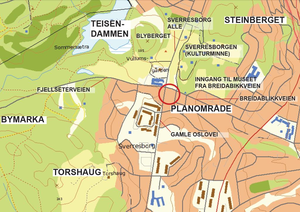 Avvik fra overordnet plan Det er ikke utarbeidet en helhetlig plan for lokalsenteret på Byåsen.