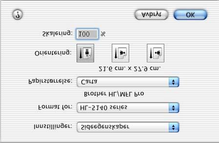 For Macintosh Denne skriveren støtter Mac OS 8.6 9.2 og Mac OS X 10.1 til 10.2. Du kan laste ned den siste driveren ved å besøke Internett-området for Brother Solutions Center på http://solutions.