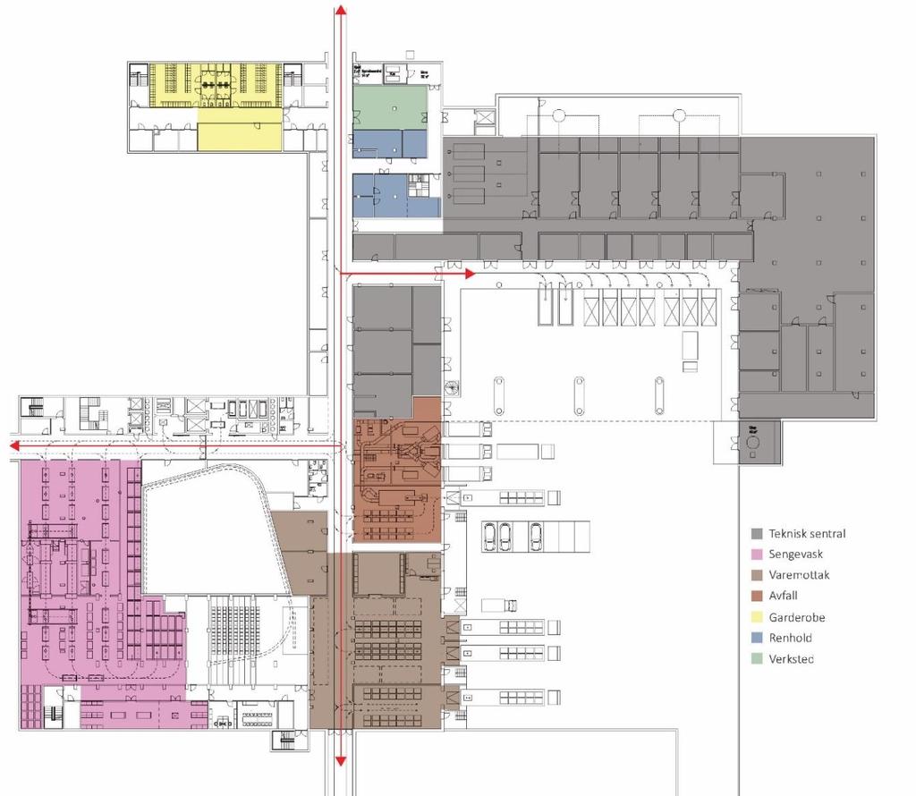 plasseres innenfor standard sengeromsmodul og ligger klinikknært i Bygg A og C. Rommene kan benyttes som kontorer på dagtid. Se fig. 37. 4.9.