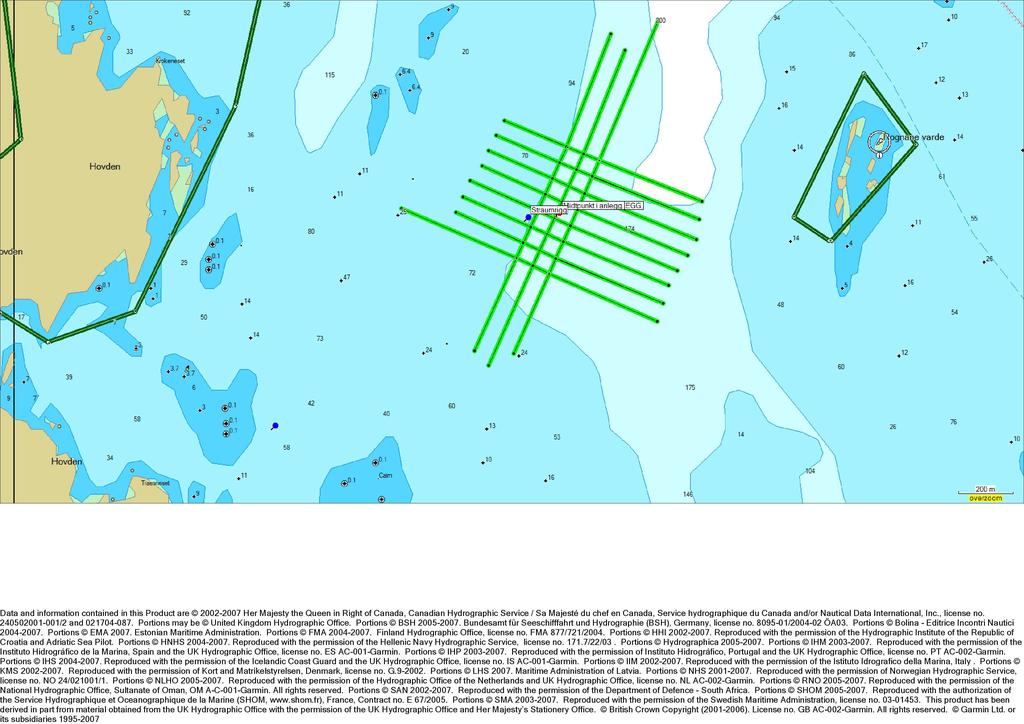 Data and information contai ned in this Product are 2002-2007 Her Majesty the Queen in Ri ght of Canada, Canadian Hydrographic Service / Sa Majesté du chef en Canada, Service hydrographique du Canada