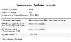 Side 4 Utskift/Sende vaksinasjonskort Du kan lage forskjellige utskrifter fra listen Utskrifter øverst i vinduet Vaksinasjon.