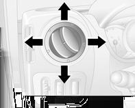 Klimastyring 103 Skyv på ventilasjonsdysen for å lukke den. Side- ventilasjonsdyser Trykk på ventilasjonsåpningen for å åpne. Rett inn luftstrømmen ved å dreie på ventilasjonsåpningen.