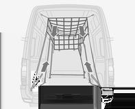64 Oppbevaring og transport Sikkerhetsnett Senk sikkerhetsnettet fra takområdet, og fest det i festeringene 3 62.