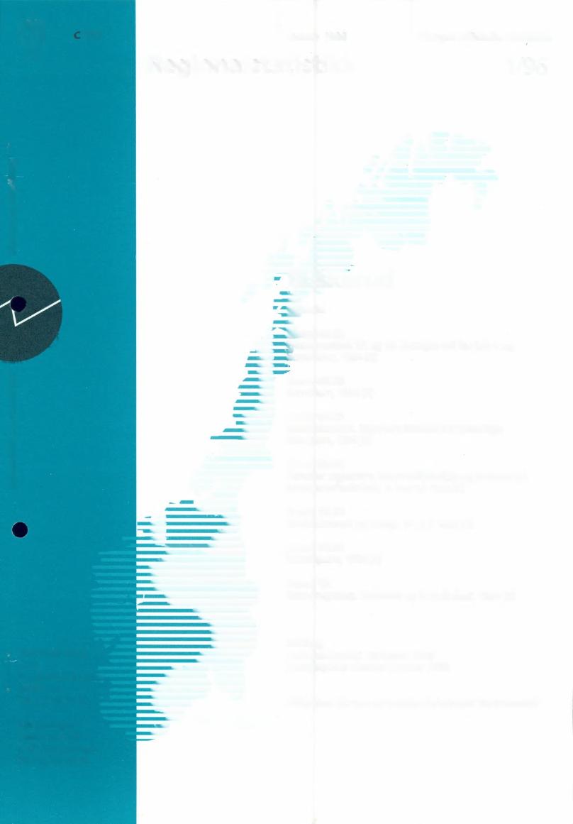 Januar 996 Norges offisielle statistikk Regionalstatistikk /g6 i. hold inne 00.00 Oversiktstabell A og B.