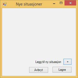 Legg til nye situasjoner Trykk på knappen Ny.