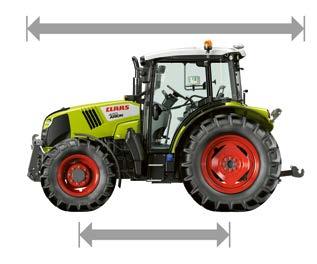 Ved å lage en kort traktor med lang akselavstand og vektfordeling med 50% foran og 50% bak har vi skapt en virkelig allsidig og anvendelig traktor.