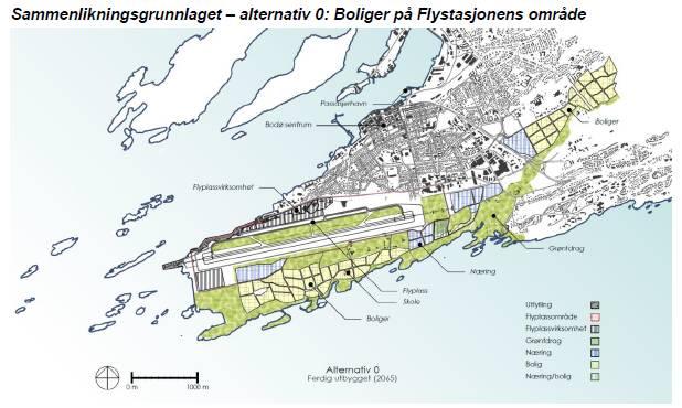 I forbindelse med ekstern kvalitetssikring har området for kunnskapsintensiv næringsliv blitt flyttet noe sørover og boliger flyttet nordover, slik at scenariet holder seg innenfor «Veileder til