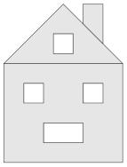 (A) (B) (C) (D) (E) 4 poeng 9. Bildet viser framsida på huset til Ada.