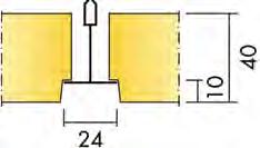 Kan leveres i farger. Tilgjengelig i alle kantutførelser. E-kant har tilbaketrukket t-profil. m² m³ m2 40 x 600 x 600 mm 10 * 3.60 0.