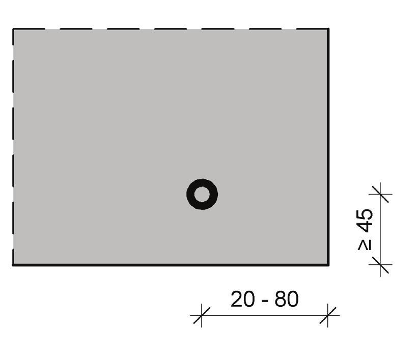 Generell montering på klink (overliggende) Synlig festing horisontal kantavstand (B) Loddrett snitt (D) Loddrett snitt Skjult feste (øverste plate er