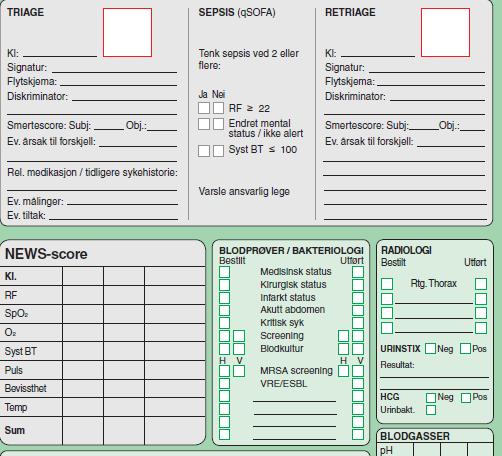 Dokumentasjon av triage, Ullevål MTS holder på å utarbeide en