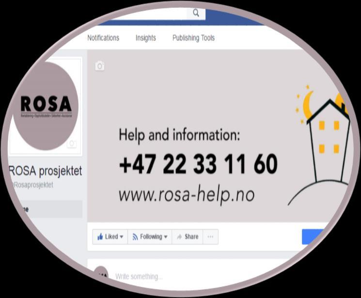 ROSAs hjemmeside ROSA har i løpet av året utarbeidet ny hjemmeside med informasjon om bistand, rettigheter, interne og eksterne rapporter og utredninger om menneskehandel - www.rosa-help.no.