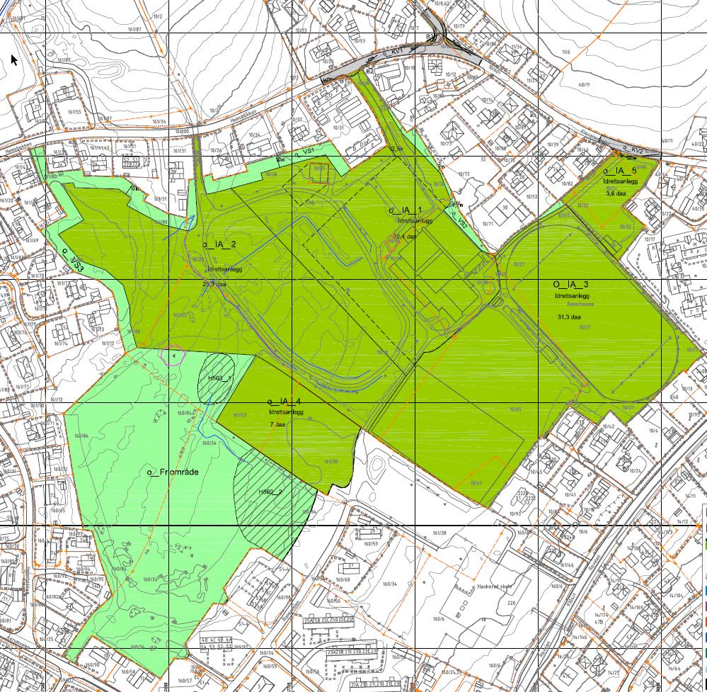 planen åpner for, skal plasseres i forbindelse med eksisterende bebyggelse. Dette er vist i planen med to byggegrenser.