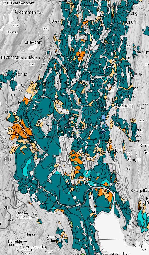 Oppsummering drenering Jord har ulik evne til både å lagre og å lede bort vann: Forholdet mellom innhold av sand, silt, leir og grove partikler Innhold av organisk materiale Forekomst av