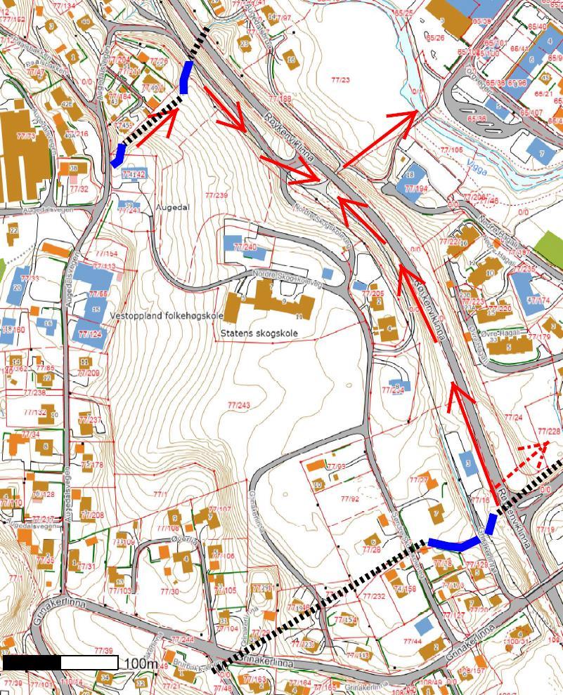 Reguleringsplan for Skogskolejordet Plan-ID: E-245 Planbeskrivelse 22.12.16 Rev. 16.02.17 32 Nye byggeområder vil ikke berøres av en evt. flom.