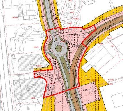 Endelig gatetverrsnitt etableres samtidig med Bybanen. Figur 6-14 Utsnitt av illustrasjonsplan for nordre del av Kanalveien, endelig løsning.